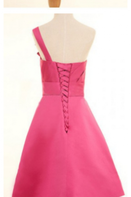 Short Sleeveless Lace Up One-shoulder Bandage Short/mini Homecoming Dress Dresses