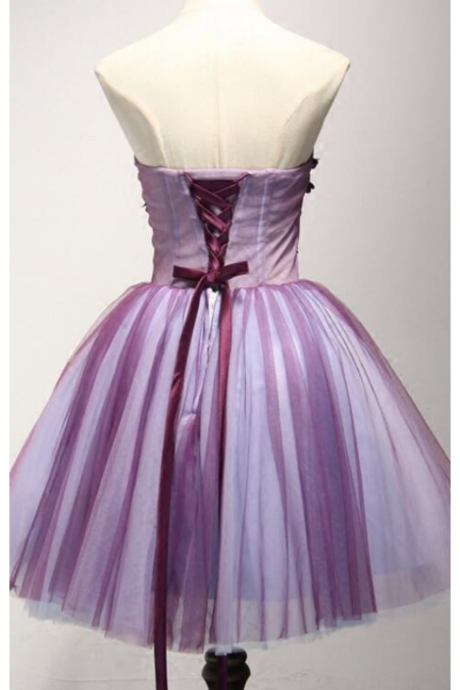 A-line Sweetheart Short Mini Tulle Short Prom Dress Homecoming Dresses