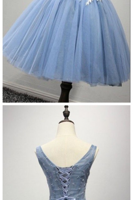 Sexy Homecoming Dresses,blue Homecoming Dresses,deep V-neck Homecoming Dresses,beaded