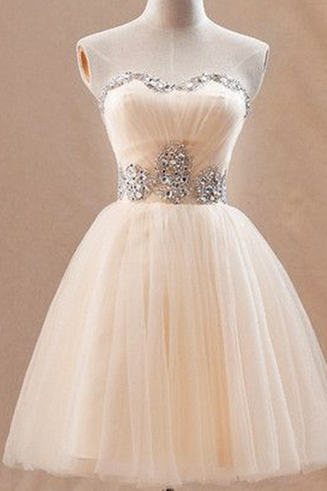 Real Made Sweetheart Short Prom Dresses, Beading Homecoming Dresses,homecoming Dresses