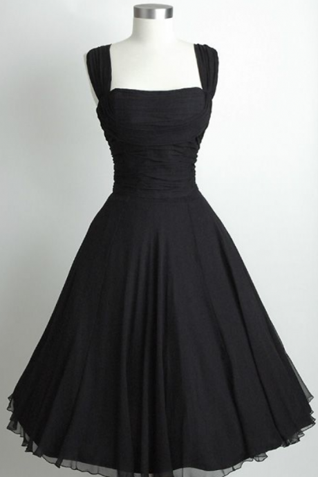 Black Chiffon Homecoming Dress,a-line Homecoming Dresses
