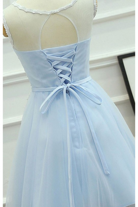 Elegant Homecoming Dresses,a-line Homecoming Dresses,applique Homecoming Dresses,light Blue Homecoming Dresses,bandage Homecoming Dresses,short