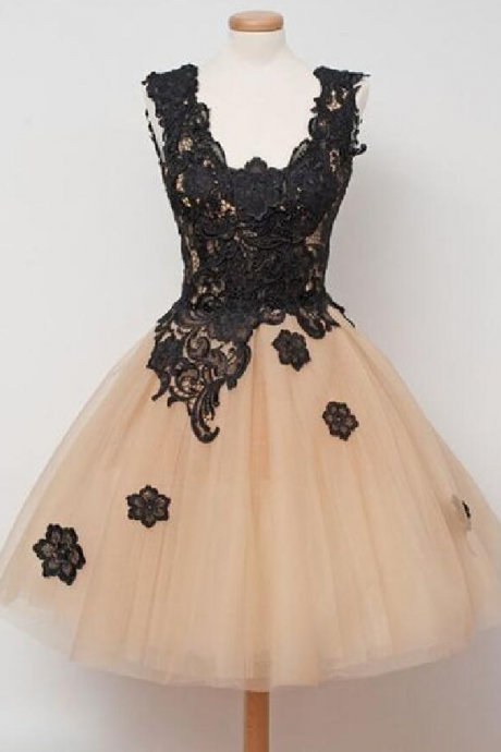 Off Shoulder Black Lace Homecoming Dresses, Sexy Homecoming Dresses