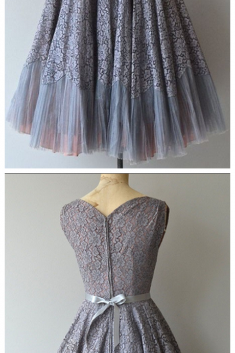Classic 1950s Homecoming Dresses,vintage Short Lace Prom Dress,homecoming Dress With Sash