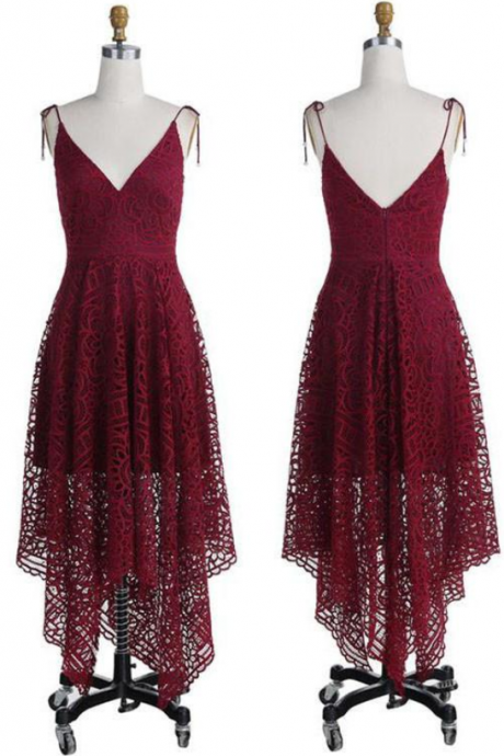 Lace Homecoming Dresses, Homecoming Dresses ,charming Prom Dress,burgundy Lace Prom Dresses