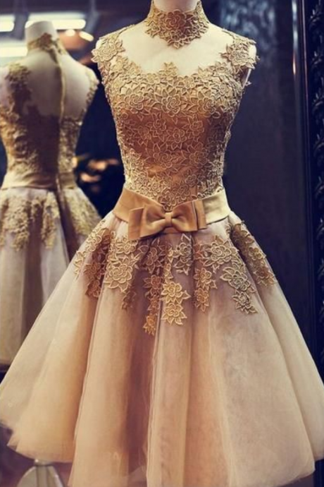 Gold Homecoming Dresses,lace Homecoming Dresses,sheer Homecoming Dresses,girls Pageant Dresses