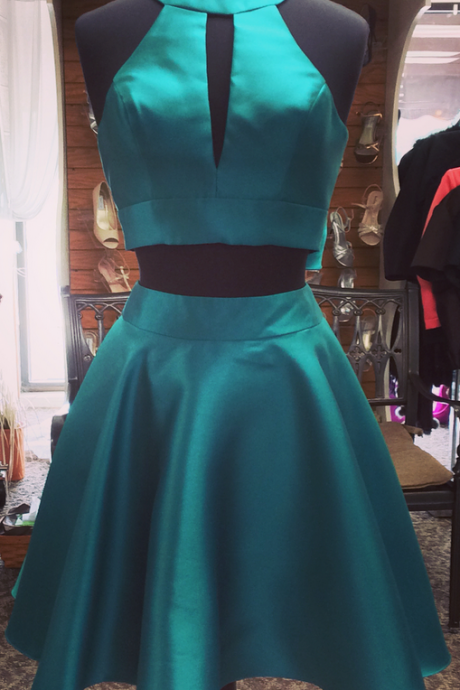 Two Pieces Homecoming Dresses,simple Homecoming Dress, Homecoming Dress,green Homecoming Dress