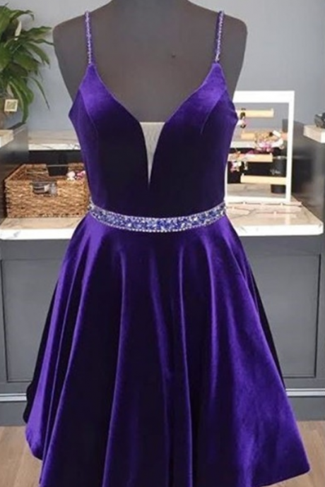 Purple Homecoming Dresses,v-neck Homecoming Dress,short Homecoming Dress,cute Dresses,