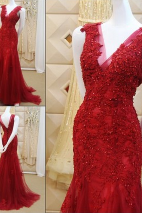 Red Prom Dresses,prom Dress,red Prom Gown,lace Prom Gowns,elegant Evening Dress,modest Evening Gowns,simple Party Gowns,lace Prom Dress