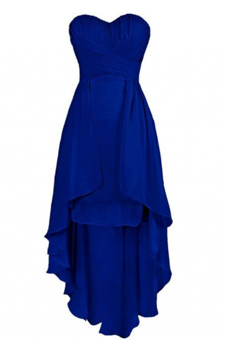 Prom Dresses,high Low Prom Dress,formal Gown,royal Blue Prom Dresses,evening Gowns,chiffon Formal Gown For Teens