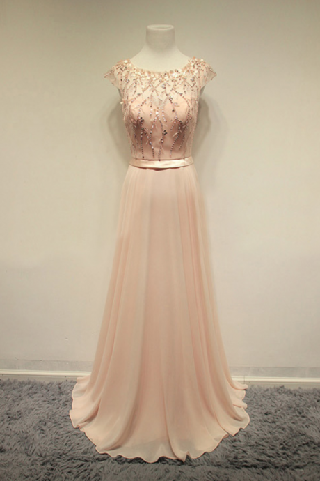 2016 Prom Dresses,blush Pink Evening Gowns,sexy Formal Dresses,chiffon Prom Dresses,fashion Evening Gown,sexy Evening Dress,party