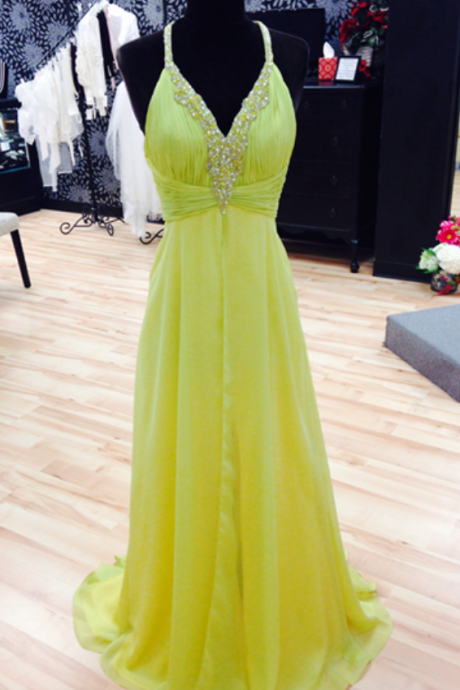 Yellow Prom Dresses,chiffon Prom Gown,backless Prom Dresses,prom Dresses, Style Prom Gown,2016 Prom Dress,prom Gowns