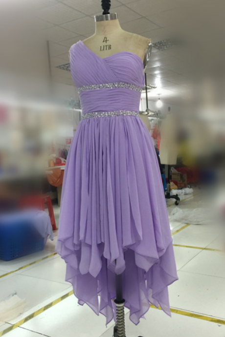 Prom Gown,lilac Prom Dresses,one Shoulder Evening Gowns,simple Formal Dresses,one Shoulder Prom Dresses 2016