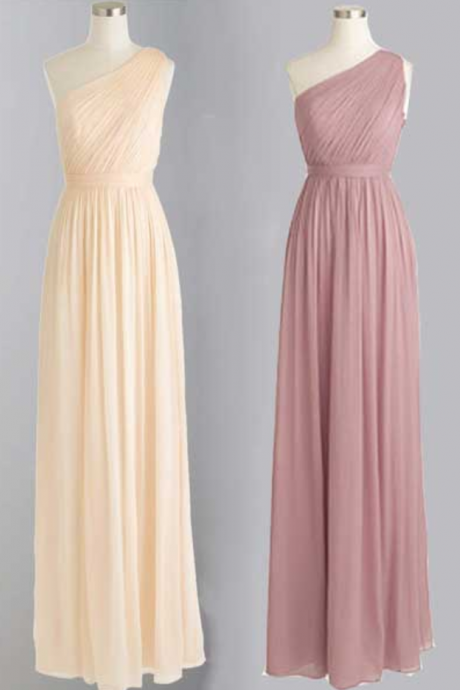  One Shoulder Bridesmaid Gown,Pretty Prom Dresses,Chiffon Prom Gown,Simple Bridesmaid Dress,Simple Bridesmaid Dress,Cheap Evening Dresses,Fall Wedding Gowns,2016 Bridesmaid Gowns