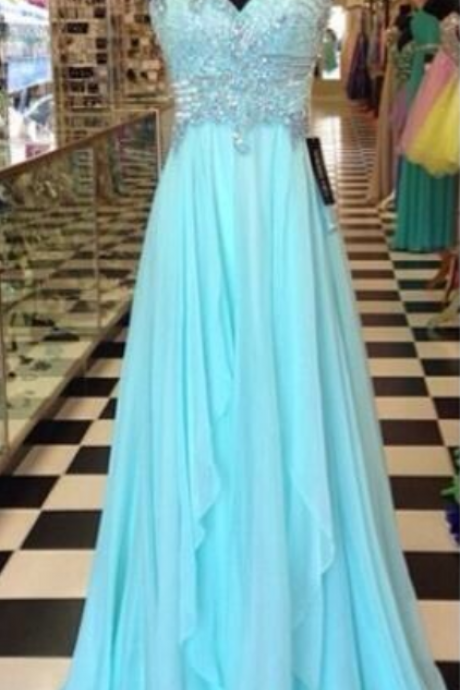Light Blue Prom Dresses,sweetheart Prom Gowns,sparkle Prom Dresses,2016 Party Dresses,long Prom Gown,ruffled Prom Dress,sparkly Evening