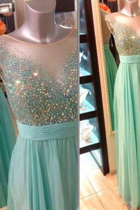 Mint Prom Dresses,a-line Prom Dress,beading Prom Dress,backless Prom Dress,chiffon Prom Dress,beading Evening Gowns,mint Party Gowns,cap Sleeves