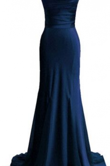 Navy Blue Prom Dresses,mermaid Prom Dress,satin Prom Dress,v Neckline Prom Dresses,2016 Formal Gown,sexy Evening Gowns,2016 Party Dress,mermaid