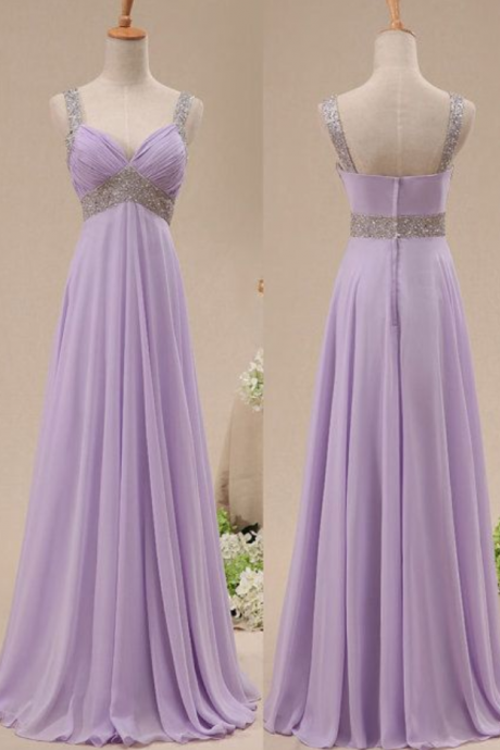 Lilac Prom Dresses,sparkly Prom Dress,sparkle Prom Gown,bling Prom Dresses,straps Evening Gowns,2016 Evening Gown,beaded Formal Dress For Teen