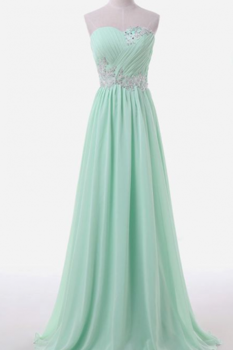 Mint Green Prom Dresses,sweetheart Evening Gowns,modest Formal Dresses,beaded Prom Dresses,2016 Fashion Evening Gown,corset Evening Dress