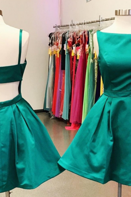 Green Homecoming Dress,short Prom Dresses ,ball Gown Dress,sexy Open Back Dress
