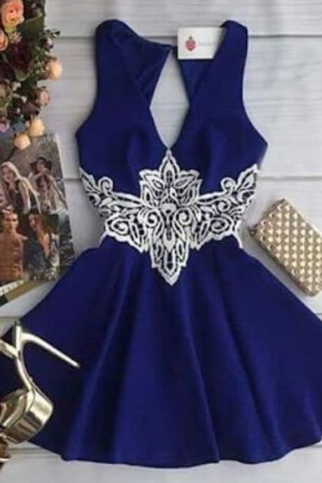  Navy Blue Homecoming Dress, Homecoming Gown,Party Dress,Prom Dresses,Ruffled Cocktail Dress,Formal Gown