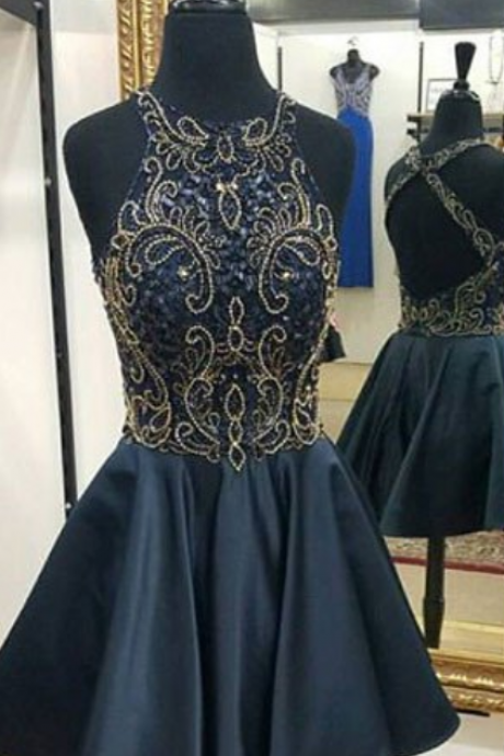 Sexy Prom Dress, Short Prom Dress,beaded Prom Dresses,backless Prom Gown,party Dress