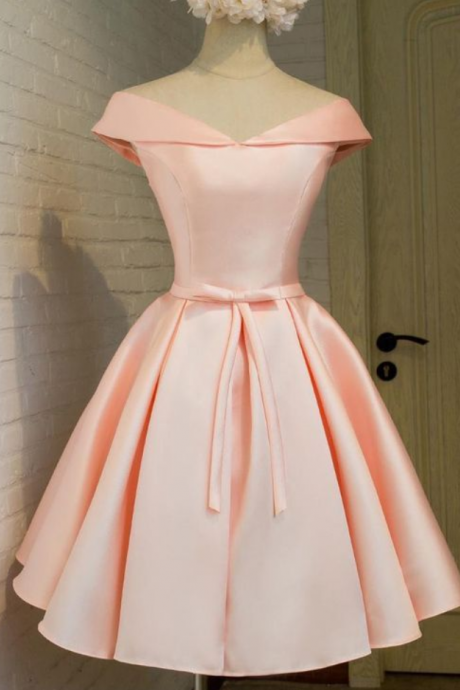 1950s Vintage Hepburn Prom Dress, 2017 Lace Up Homecoming Dresses,blush Homecoming Dresses,elegant Homecoming Dresses,satin Homecoming Dresses,