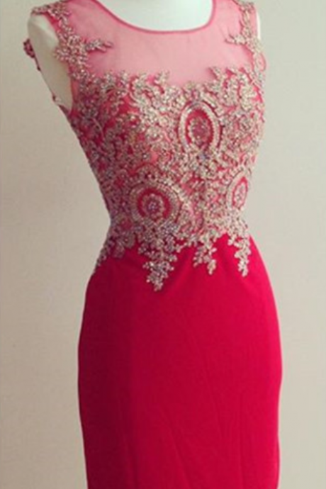 Homecoming Dress,red Homecoming Dresses With Gold Lace Beaded 2017 Design