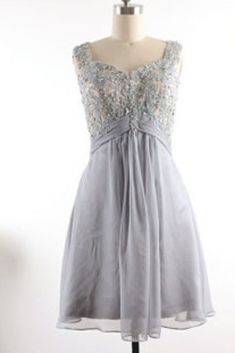 Grey Homecoming Dress,modest Silver Gray Homecoming Gown,grey Tulle Homecoming Gowns With Open Back Sequins Party Dress,backless Sweet 16