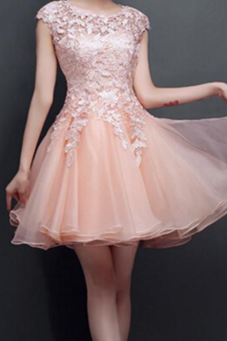 Blush Pink Homecoming Dress,Homecoming Dresses,Lace Homecoming Gowns,Short Prom Gown,Blush Pink Sweet 16 Dress,Homecoming Dress,Cocktail Dress,Evening Gowns