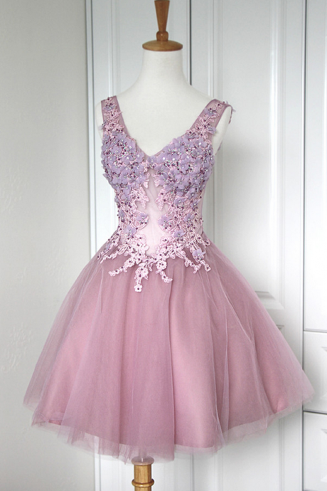 Pink Homecoming Dress,Homecoming Dresses,Lace Homecoming Gowns,Short Prom Gown,Blush Pink Sweet 16 Dress,Homecoming Dress,Cocktail Dress,Evening Gowns