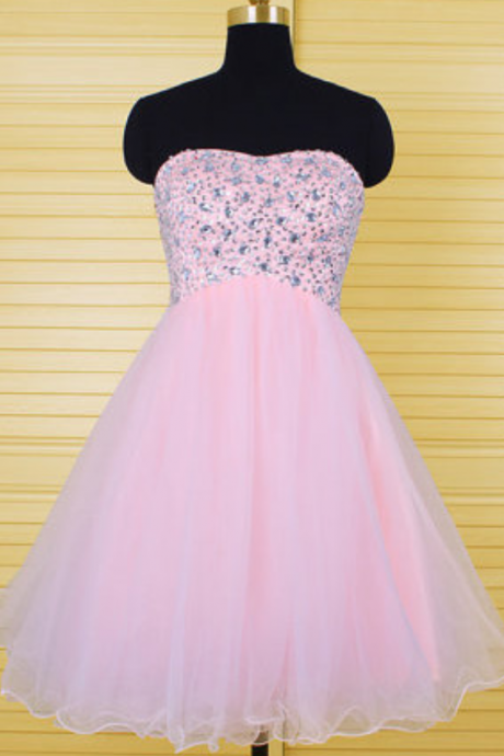  Pink Homecoming Dresses,Homecoming Dress, Cute Homecoming Dresses,Tulle Homecoming Gowns,Short Prom Gown