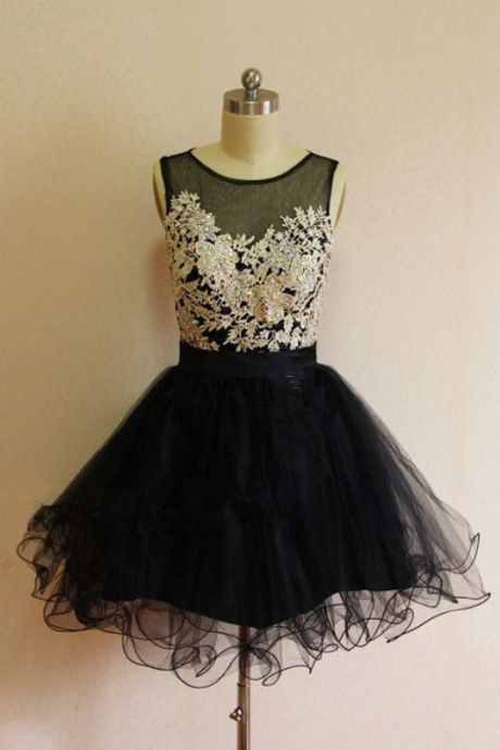  Homecoming Dress,Tulle Homecoming Dress,Cute Homecoming Dress,Lace Homecoming Dress,Short Prom Dress,Black Homecoming Gowns,Beaded Sweet 16 Dress