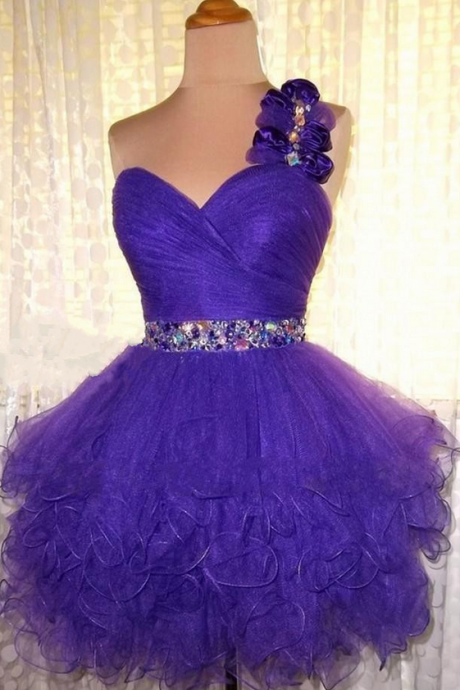One Shoulder Homecoming Dress,grape Homecoming Dresses,chiffon Homecoming Dress,grape Party Dress,grape Short Prom Gown,backless Sweet 16