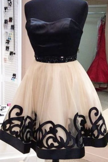  Black Homecoming Dresses,Lace Homecoming Dress,Cute Homecoming Dresses,Satin Homecoming Gowns,Satin Prom Gown,Champagne Party Gown