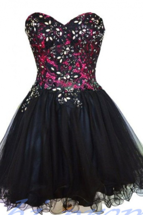  Black Homecoming Dress,Tulle Homecoming Dress,Cute Homecoming Dress,2015 Fashion Homecoming Dress,Short Prom Dress,Fashion Homecoming Gowns,Black Sweet 16 Dress For Teens Formal Gowns