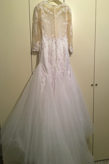 Vintage Long Sleeve Wedding Dress,See Through Wedding Dress,Sexy Mermaid Wedding Dress,Lace Wedding Dress,High Quality Wedding Dress,New Style Bridal Dress,2017 Wedding Gowns