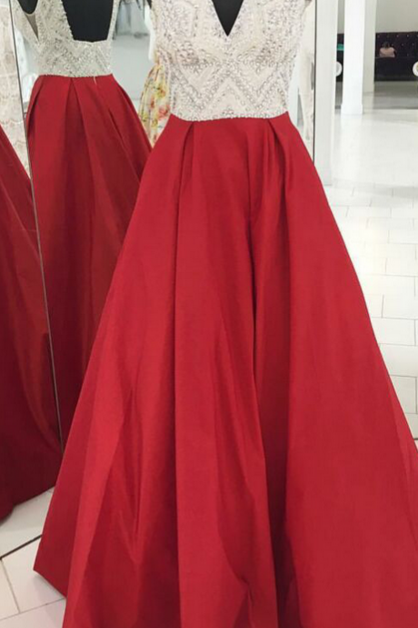 Red Sweetheart Sheath Slit Prom Dress,Sheer Evening Gown With Prom Dresses
