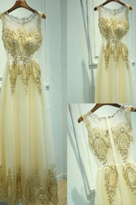 Charming Appliques And Beaded Prom Dress,elegant Evening Dress,long Party Dresses,real Photos Evening Gowns,sexy Prom Dresses,formal Dress