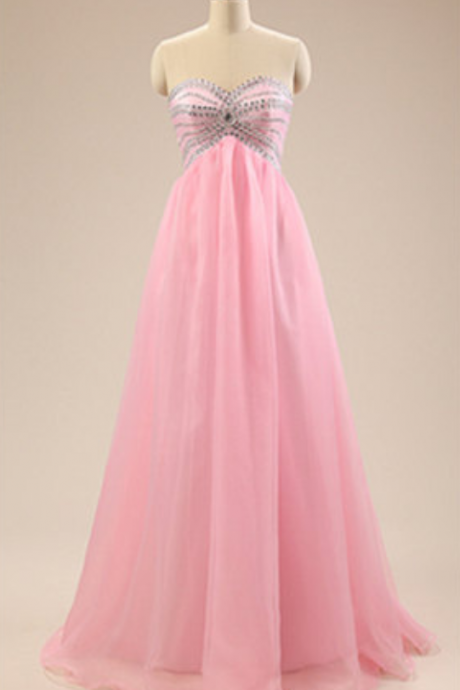 Charming Prom Dress,Chiffon Long Prom Dress,Sexy Sweetheart Backless Prom Dress,Formal Evening Dress