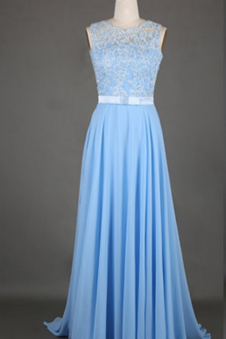 Sexy Prom Dress,light Blue Chiffon Prom Dresses,long Evening Dress,formal Dress,backless Prom Dresses