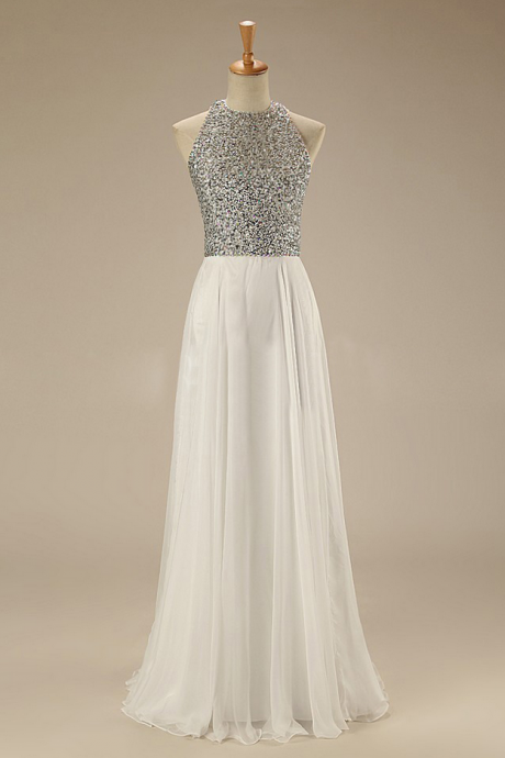 Charming Prom Dress,long Prom Dresses,beaded Prom Dress,chiffon Evening Dresses