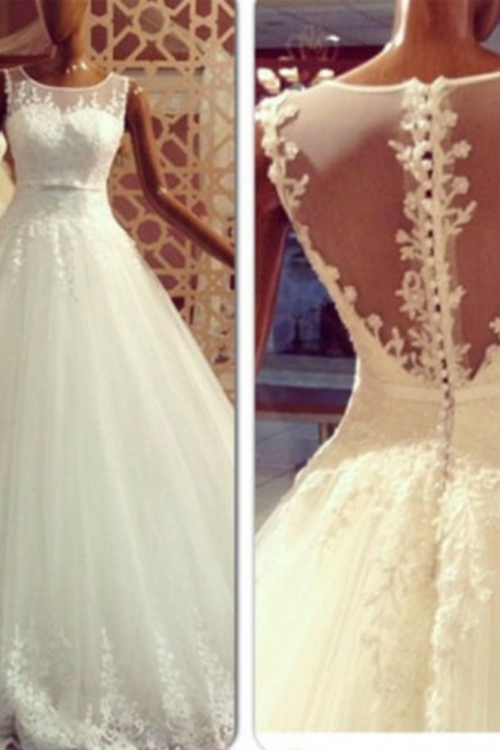  Charming Wedding Dress,White Tulle Wedding Gown,Bridal Dress,Ball Gown Wedding Dresses