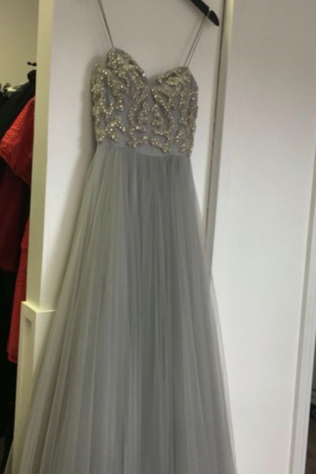 Charming Prom Dress,spaghetti Straps Prom Dress,long Prom Dress,tulle Prom Dresses