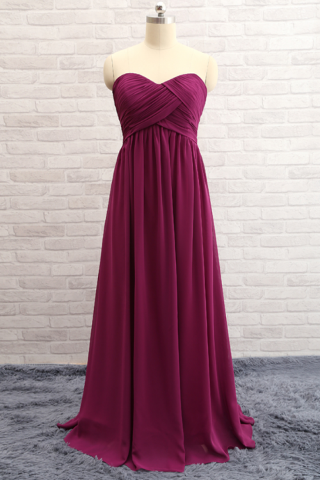A Line Evening Dresses,burgundy Chiffon Prom Dress,long Bridesmaid Dress,evening Formal Dress,women Dress