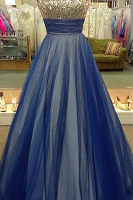 Sparkle Sequins Long Senior Prom Dresses A Line Open Back Tulle Evening Dress