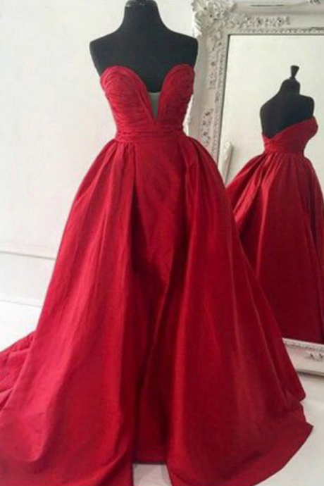 Simple Red Prom Dresses Satin Long Evening Gowns Elegant Formal Party Dresses For Teens Senior Prom Dress