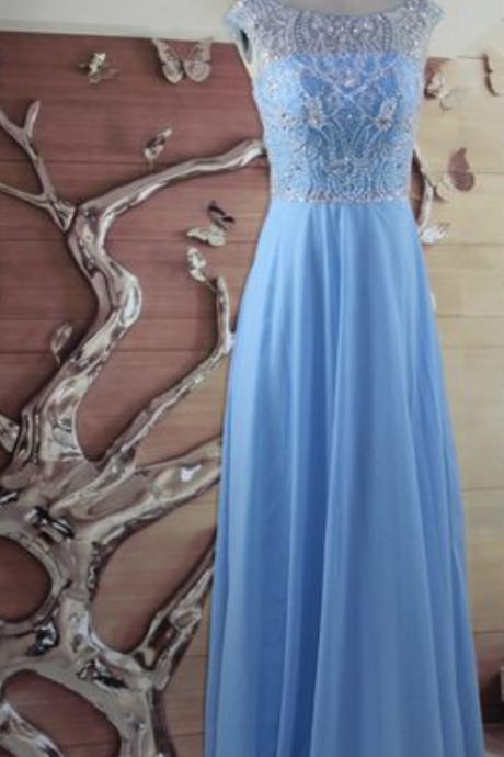 Blue Prom Dress,chiffon Prom Dresses,evening Formal Dress,evening Gown