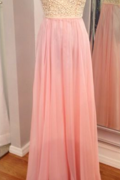 Pink Prom Dress,long Prom Dresses,sexy Backless Prom Dresses