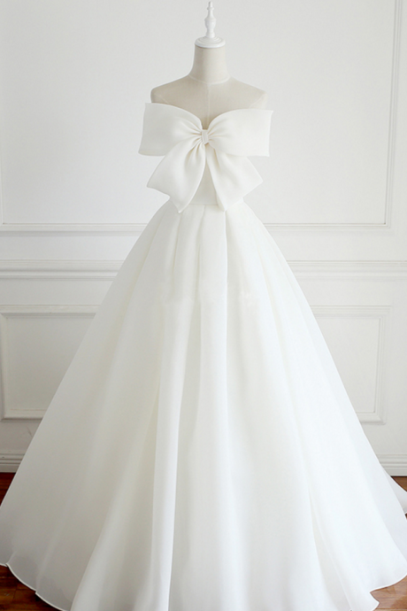 Long Wedding Dress, Chiffon Wedding Dress, Backless Wedding Dress, Floor-length Bridal Dress